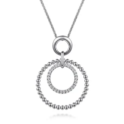 Discount Gabriel & Co. 925 Sterling Silver Bujukan White Sapphire Pendant Drop Necklace