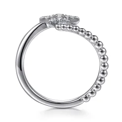 Sale Gabriel & Co. 925 Sterling Silver Bujukan White Sapphire Starburst Bypass Ring