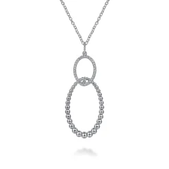 Best Gabriel & Co. 925 Sterling Silver Bujukan White Sapphire Circle Pendant Necklace