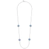 Gabriel & Co. 925 Sterling Silver Bujukan White Sapphire and Blue Sapphire Station Necklace with Blue and Dust Blue and White Enamel