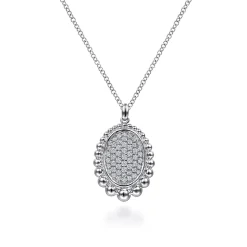 Clearance Gabriel & Co. 925 Sterling Silver Bujukan White Sapphire Pave Pendant Necklace