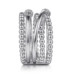 Outlet Gabriel & Co. 925 Sterling Silver Bujukan White Sapphire Criss Cross Ring