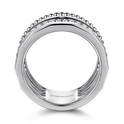 New Gabriel & Co. 925 Sterling Silver Bujukan White Sapphire Easy Stackable Ring