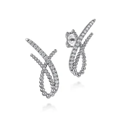 Best Gabriel & Co. 925 Sterling Silver Bujukan White Sapphire Stud Earrings