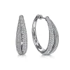 Discount Gabriel & Co. 925 Sterling Silver Bujukan White Sapphire 30mm Intricate Hoop Earrings