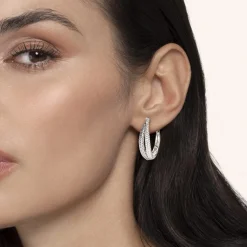 Discount Gabriel & Co. 925 Sterling Silver Bujukan White Sapphire 30mm Intricate Hoop Earrings
