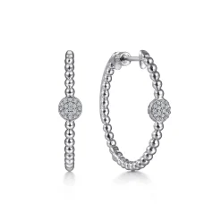 Hot Gabriel & Co. 925 Sterling Silver Bujukan White Sapphire Classic 30mm Hoop Earrings