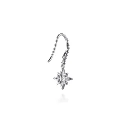 Outlet Gabriel & Co. 925 Sterling Silver Bujukan White Sapphire Starburst Drop Earrings