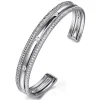 Outlet Gabriel & Co. 925 Sterling Silver Bujukan White Sapphire Multi Row Cuff Bracelet