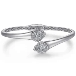 Discount Gabriel & Co. 925 Sterling Silver Bypass Bangle with White Sapphire Pave