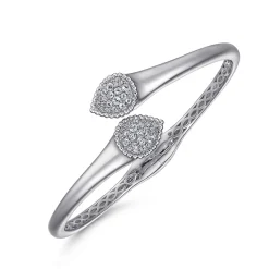 Discount Gabriel & Co. 925 Sterling Silver Bypass Bangle with White Sapphire Pave