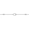 Sale Gabriel & Co. Sterling Silver Chain Ankle Bracelet with Oval Links and White Sapphire Stations