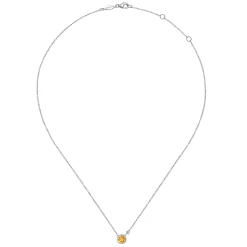 Online Gabriel & Co. 925 Sterling Silver Citrine and Diamond Pendant Necklace