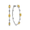 Best Gabriel & Co. 925 Sterling Silver Citrine Bujukan Classic 40mm Hoop Earrings