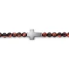 Gabriel & Co. 925 Sterling Silver Cross Bracelet with 4mm Tiger Eye Beads