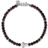 Clearance Gabriel & Co. 925 Sterling Silver Cross Bracelet with 4mm Tiger Eye Beads