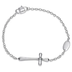 Outlet Gabriel & Co. 925 Sterling Silver Cross Diamond Bracelet