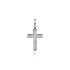 New Gabriel & Co. 925 Sterling Silver Cross Pendant with Vertical Brush