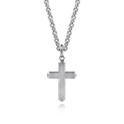 New Gabriel & Co. 925 Sterling Silver Cross Pendant with Vertical Brush