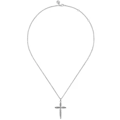 Sale Gabriel & Co. 925 Sterling Silver Cross Pendant Necklace-Bujukan