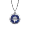 Online Gabriel & Co. 925 Sterling Silver Diamond and Lapis Compass Pendant Necklace 22 inch
