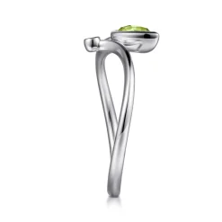 Best Gabriel & Co. 925 Sterling Silver Diamond and Peridot Teardrop Bypass Ring