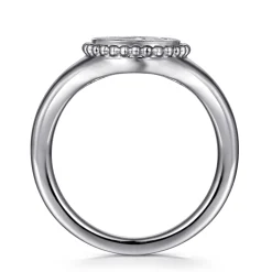 Clearance Gabriel & Co. 925 Sterling Silver Diamond Bujukan Paw Print Medallion Ladies Ring