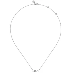 Hot Gabriel & Co. 925 Sterling Silver Diamond Bujukan LOVE Pendant Necklace