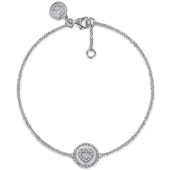 Discount Gabriel & Co. 925 Sterling Silver Diamond Bujukan Heart Bracelet