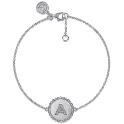 New Gabriel & Co. Sterling Silver Diamond Bujukan Initial Bracelet