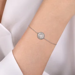 New Gabriel & Co. Sterling Silver Diamond Bujukan Initial Bracelet