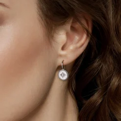 Best Gabriel & Co. 925 Sterling Silver Diamond Bujukan Starburst Medallion Earrings