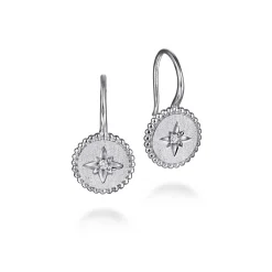 Best Gabriel & Co. 925 Sterling Silver Diamond Bujukan Starburst Medallion Earrings