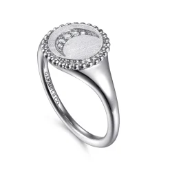 Discount Gabriel & Co. 925 Sterling Silver Diamond Bujukan Moon Signet Ring