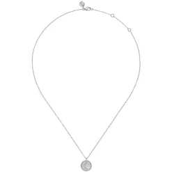 New Gabriel & Co. 925 Sterling Silver Diamond Bujukan Moon Medallion Pendant Necklace