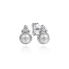 Sale Gabriel & Co. 925 Sterling Silver Diamond Bujukan Pearl Stud Earrings