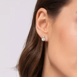Sale Gabriel & Co. 925 Sterling Silver Diamond Bujukan Pearl Stud Earrings