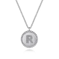 Online Gabriel & Co. 925 Sterling Silver Diamond Bujukan Initial R Necklace