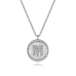 Gabriel & Co. 925 Sterling Silver Diamond Bujukan Initial M Necklace