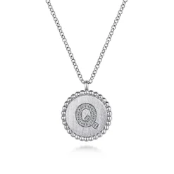 New Gabriel & Co. 925 Sterling Silver Diamond Bujukan Initial Q Necklace
