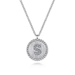 Hot Gabriel & Co. 925 Sterling Silver Diamond Bujukan Initial S Necklace