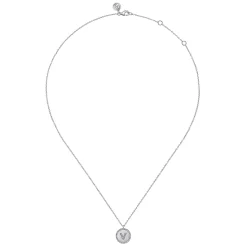 Discount Gabriel & Co. 925 Sterling Silver Diamond Bujukan Initial V Necklace