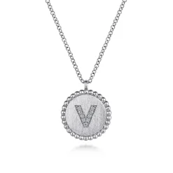 Discount Gabriel & Co. 925 Sterling Silver Diamond Bujukan Initial V Necklace
