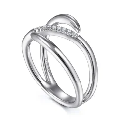Best Gabriel & Co. 925 Sterling Silver Diamond Bypass Wrap Ring
