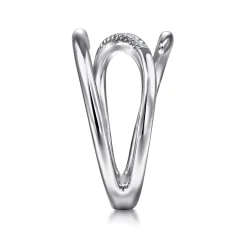 Best Gabriel & Co. 925 Sterling Silver Diamond Bypass Wrap Ring