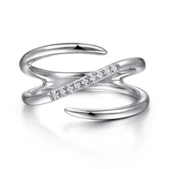 Best Gabriel & Co. 925 Sterling Silver Diamond Bypass Wrap Ring