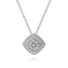 Clearance Gabriel & Co. 925 Sterling Silver Diamond Cluster Pendant Necklace