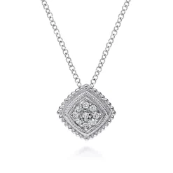 Clearance Gabriel & Co. 925 Sterling Silver Diamond Cluster Pendant Necklace