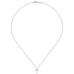 Gabriel & Co. 925 Sterling Silver Diamond Cross Pendant Necklace