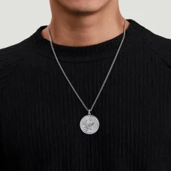 Sale Gabriel & Co. 925 Sterling Silver Diamond Eagle Medallion Pendant